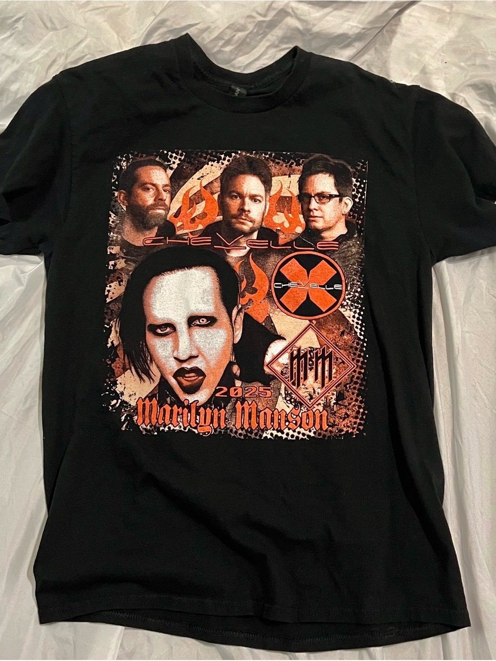 Marlyn Manson Chevelle Black Graphic Crew Neck T - Shirt  Men’s M